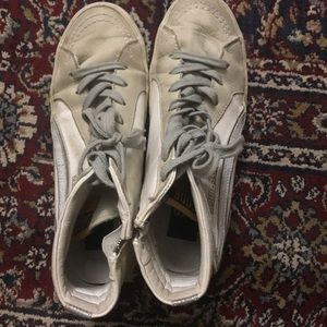 White & Grey Slide High Top - Golden Goose